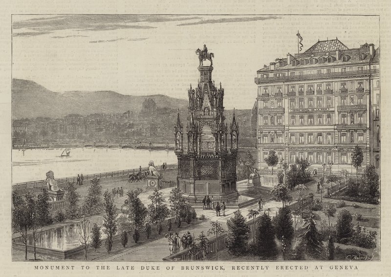 Monumento ao Duque tardio de Brunswick, recentemente erigido em Genebra de Warry