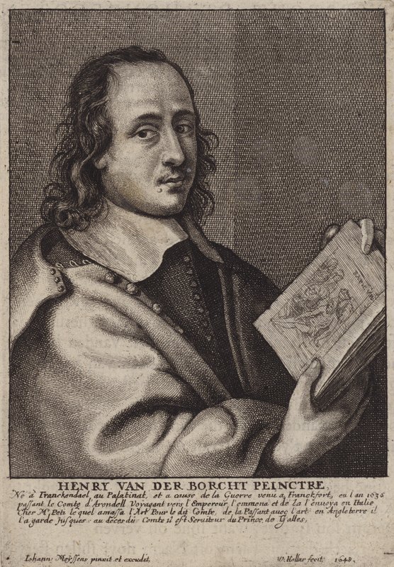 Hendrik van der Borcht II, pintor alemão (gravura) de Wenceslaus (after) Hollar