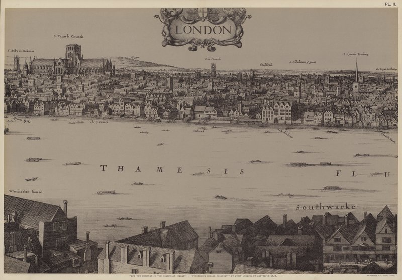 Panorama de Londres de Wenceslaus (after) Hollar