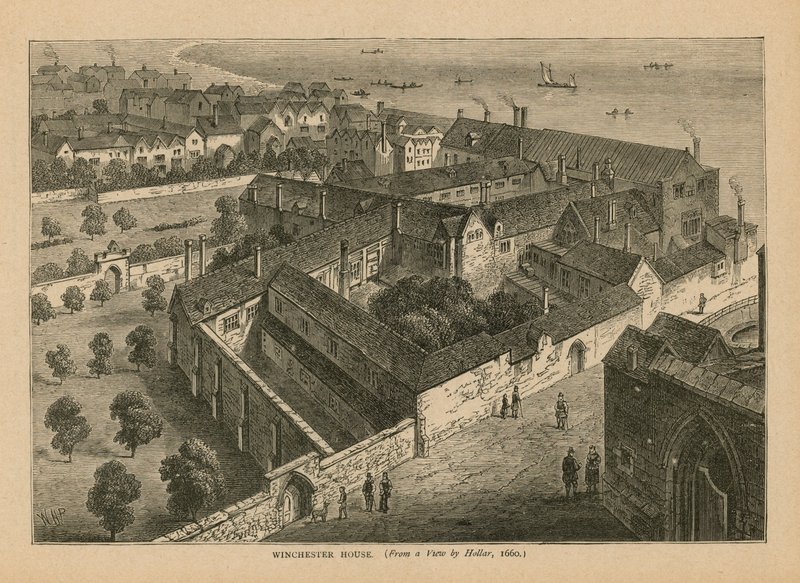 Vista aérea, de, winchester, casa de Wenceslaus Hollar