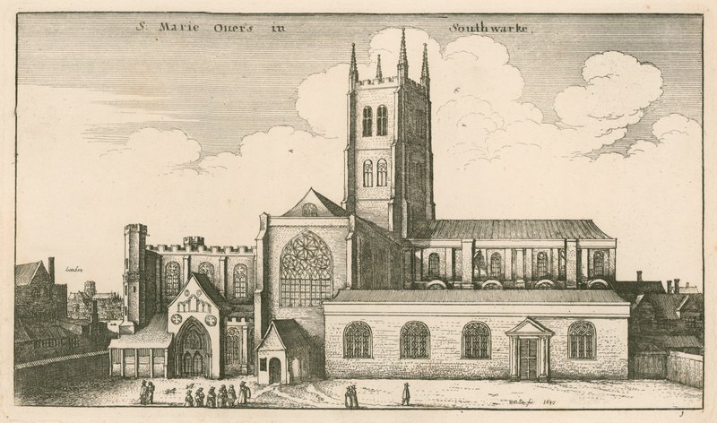 Igreja do St Saviour, Southwark, Londres de Wenceslaus Hollar