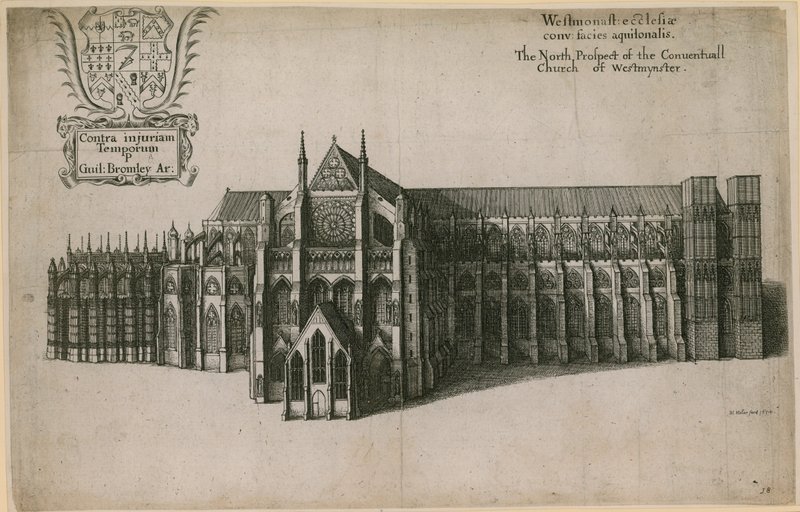 A perspectiva do norte da Igreja Conventual de Westminster, Londres de Wenceslaus Hollar