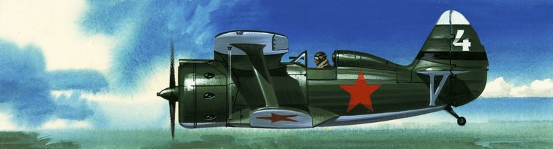 Um caça russo Polikarpov I-153 de Wilf (20th century) Hardy
