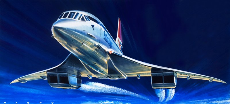 Concorde (guache sobre papel) de Wilf (20th century) Hardy