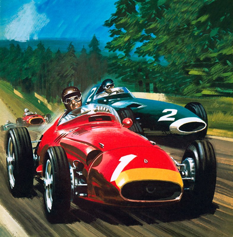 Juan Manuel Fangio (litografia) de Wilf (20th century) Hardy