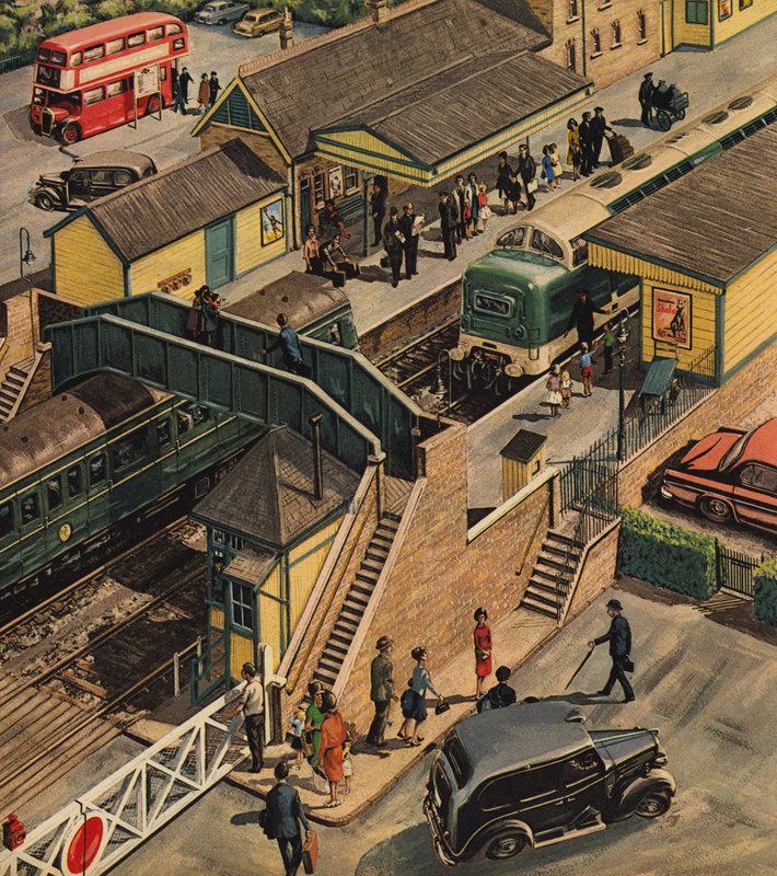 Estação ferroviária, Inglaterra de Wilf (20th century) Hardy