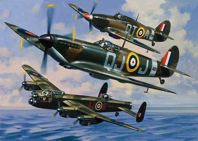 Spitfires (guache sobre papel) de Wilf (20th century) Hardy