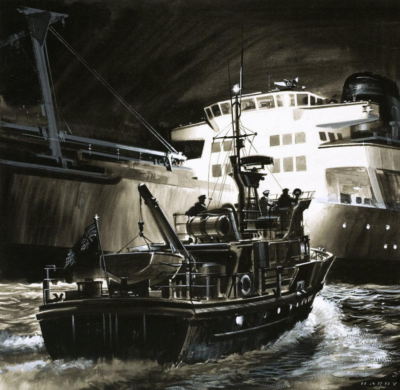O modo de vida britânico: Os navios de fiscalização da guarda costeira britânica de Wilf (20th century) Hardy