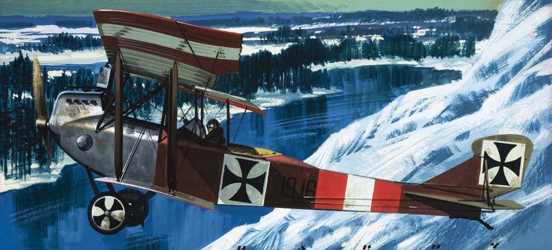 O Lohner B1 no qual o Oberleutnant Taussig transportava o correio de Przemyal de Wilf (20th century) Hardy