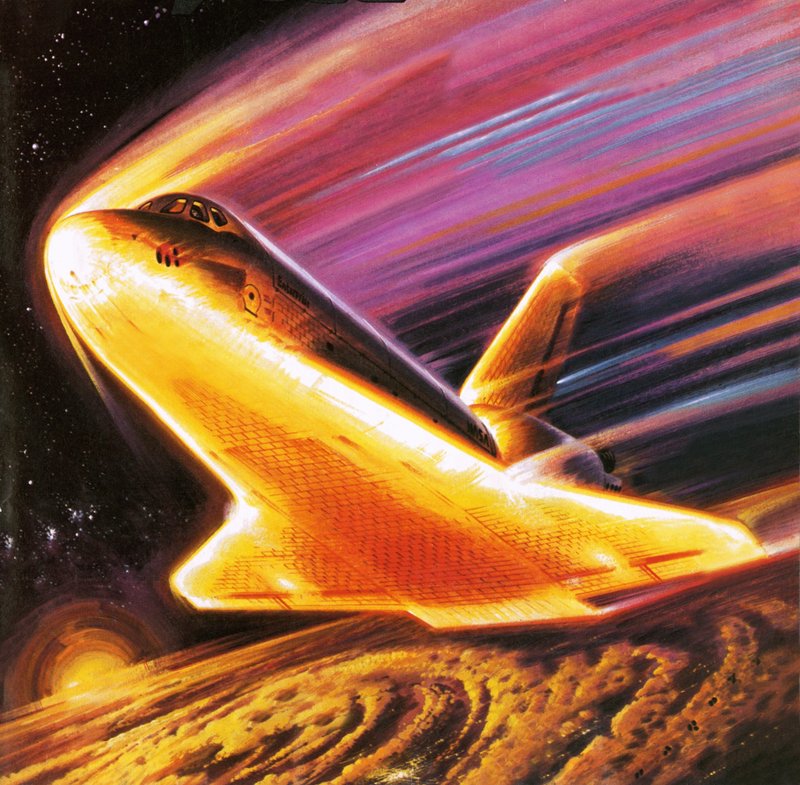 O vaivém espacial imaginou a reentrada na atmosfera terrestre de Wilf (20th century) Hardy