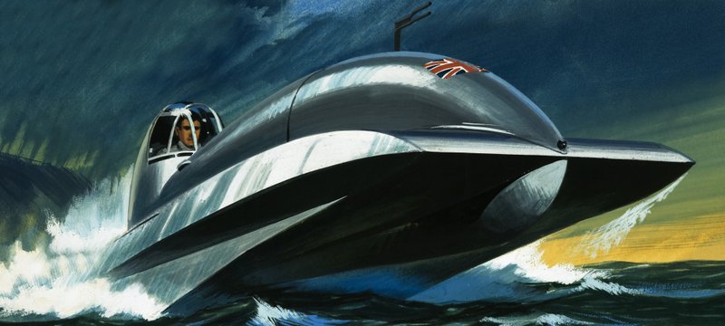 Barco a jato não identificado de Wilf (20th century) Hardy