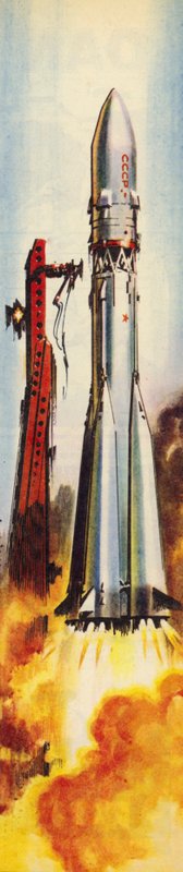 Vostok 6 na descolagem (litografia a cores) de Wilf (20th century) Hardy