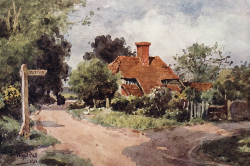 Nearing Sutton (litografia a cores) de Wilfrid Williams Ball