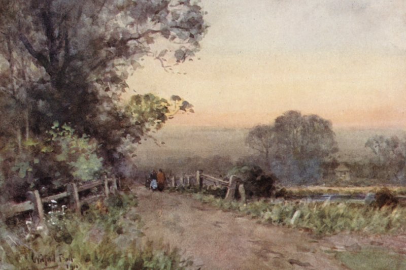 Quando a noite está calma (litografia a cores) de Wilfrid Williams Ball