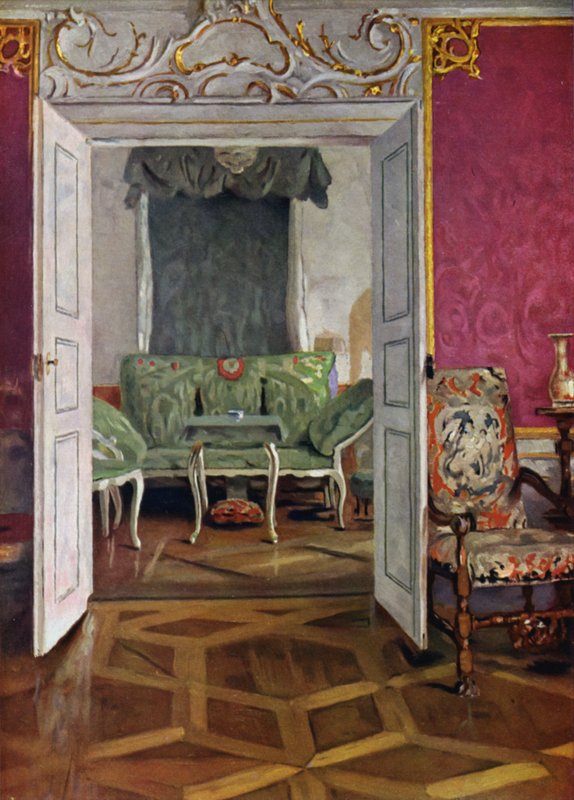 Boudoir no Castelo Weikersheim, Wurttemberg, Decoração do período Rococó de Wilhelm Beckmann