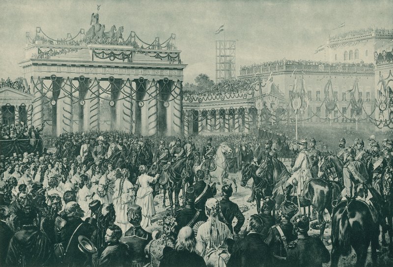 Celebrações pela vitória da Prússia na Guerra Franco-Prussiana, Berlim, 16 de junho de 1871 de Wilhelm Camphausen