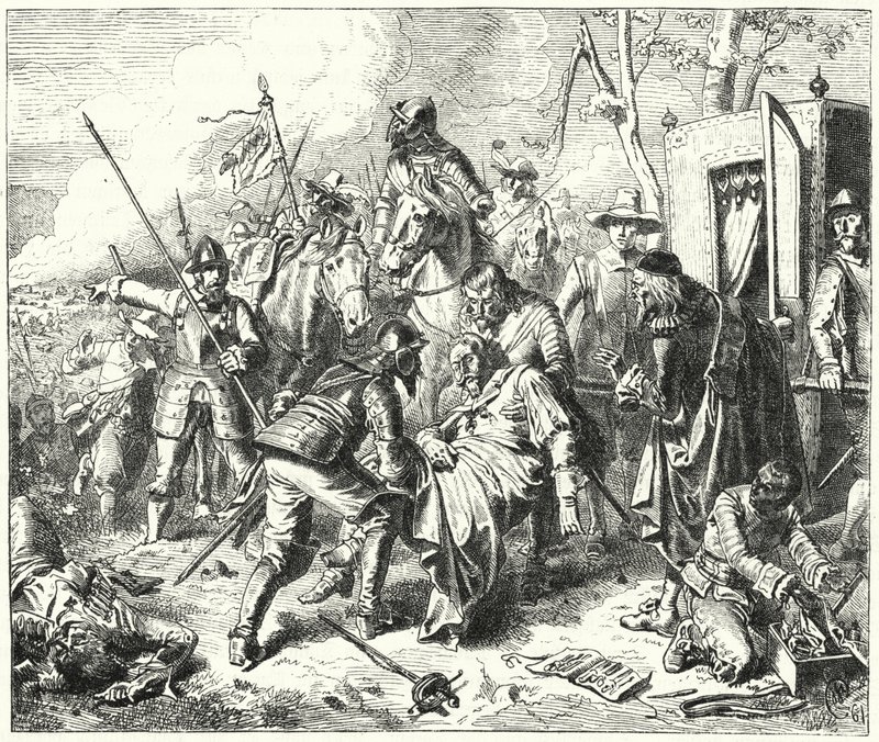 Conde Tilly mortalmente ferido na Batalha da Chuva, 1632 de Wilhelm Camphausen