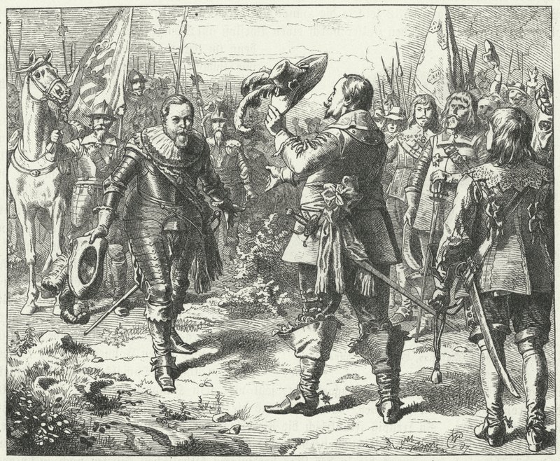 Encontro de Gustavus Adolphus da Suécia e John George I, eleitor da Saxônia em Duben, 1631 de Wilhelm Camphausen