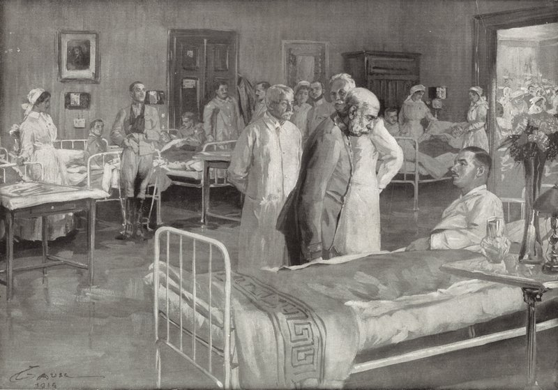 Visita de Franz Joseph da Áustria a um hospital militar em Viena de Wilhelm Gause