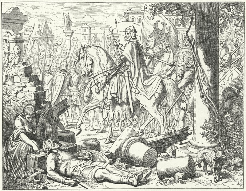 Frederick Barbarossa entra em Milão de Wilhelm Camphausen