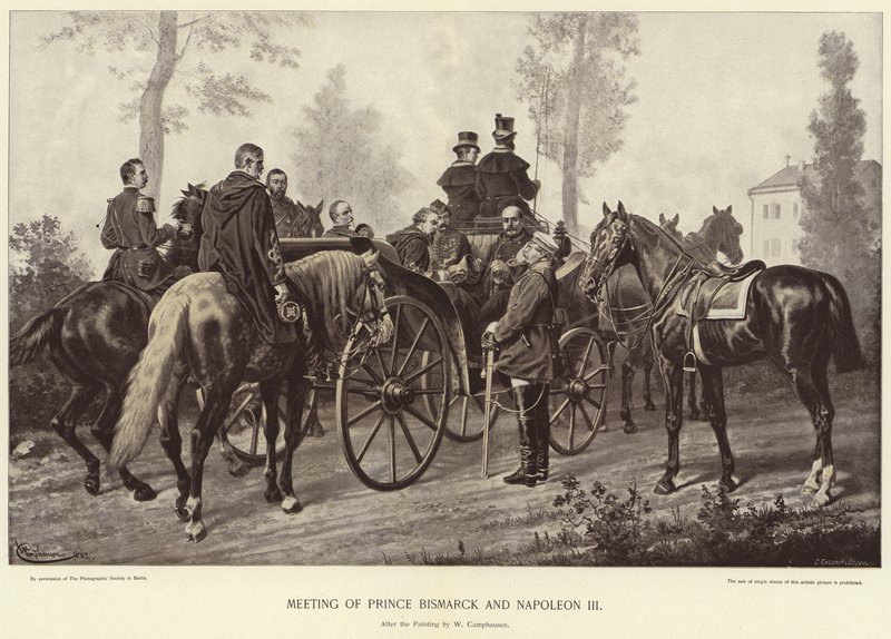 Encontro do Príncipe Bismarck e Napoleão III de Wilhelm Camphausen