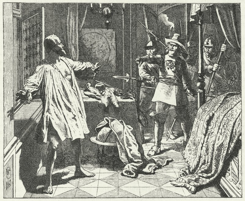 O assassinato de Albrecht von Wallenstein, general boêmio do exército do Sacro Império Romano na Guerra dos Trinta Anos de Wilhelm Camphausen