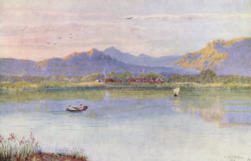 Em Lakeside, na direção de Constantia (litografia a cores) de Wilhelm Westhofen
