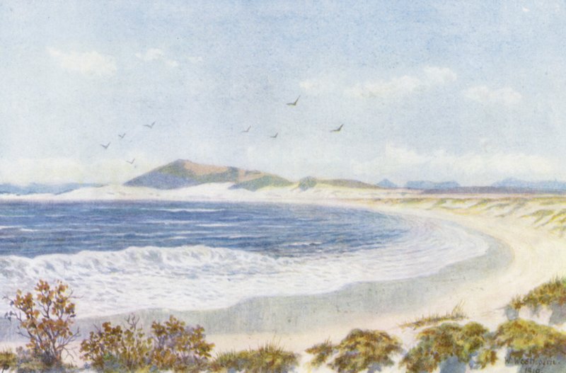 Blaauwberg e Cabeça da Baía da Mesa (litografia a cores) de Wilhelm Westhofen
