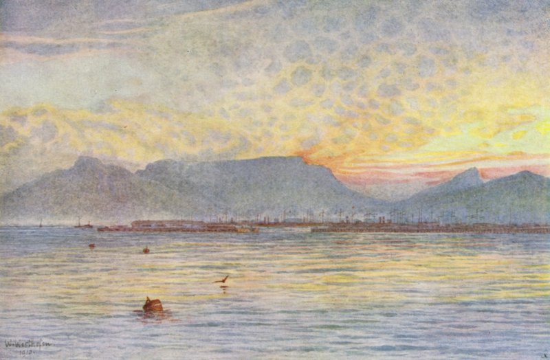 Cidade do Cabo a partir de Table Bay (litografia a cores) de Wilhelm Westhofen