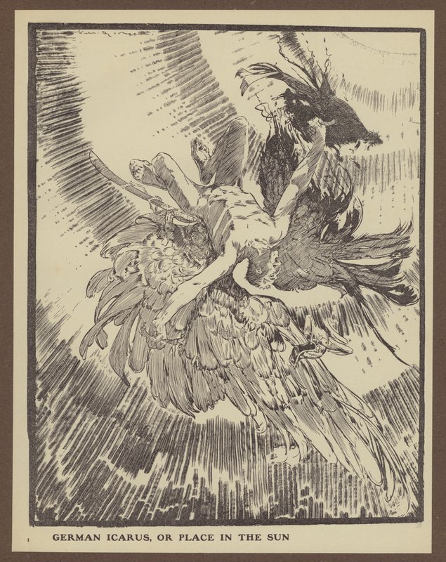 Ícaro alemão, ou Lugar ao Sol (litho) de Will Dyson