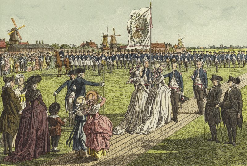 Uma cerimônia de bandeira, 1786 de Willem II Steelink
