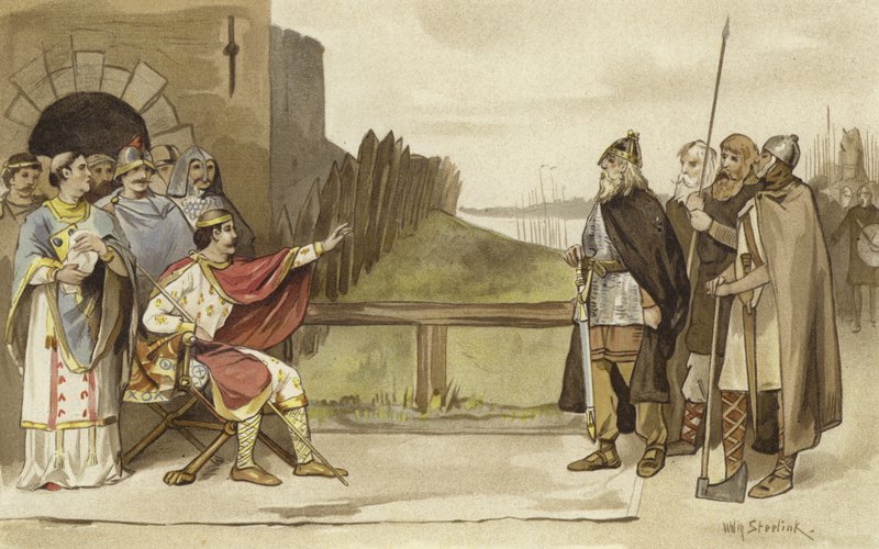 Encontro de Carlos, o Calvo, e Roruk, o Norseman, Nijmegen, 870 de Willem II Steelink