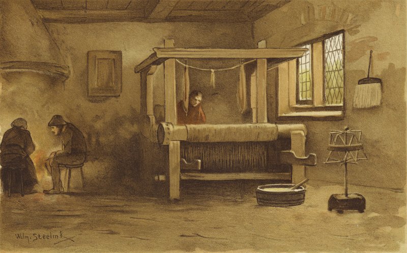 Oficina de Weaver, Holanda, Século XVI de Willem II Steelink