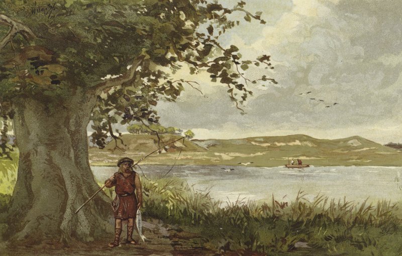Vista, de, a, Hunenschans, por, a, Uddelermeer, Gelderland, países baixos de Willem II Steelink