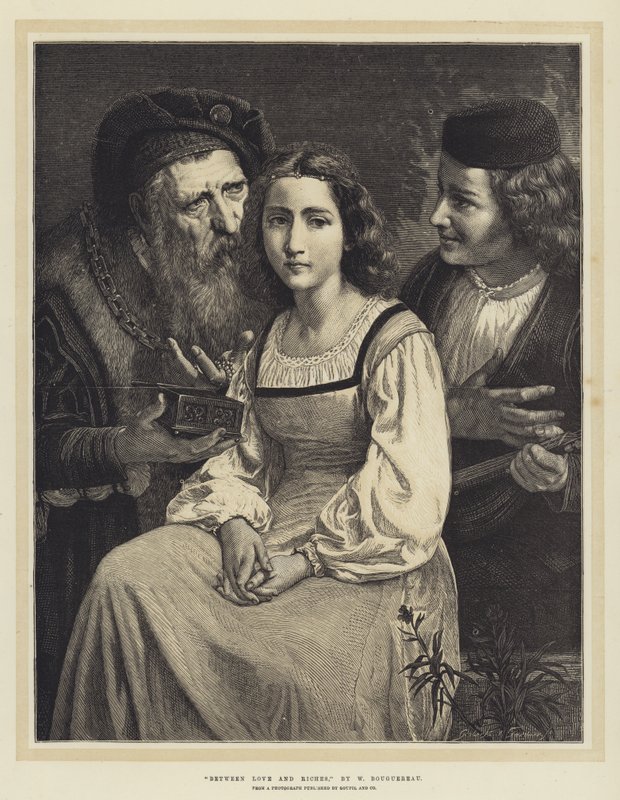 Entre o amor e as riquezas de William Adolphe Bouguereau