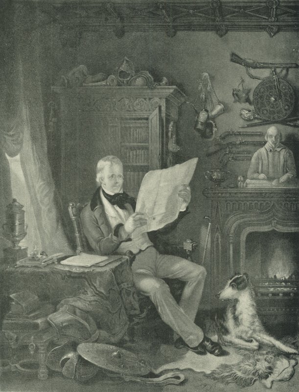 Sir Walter Scott em Abbotsford (gravura) de William Allan