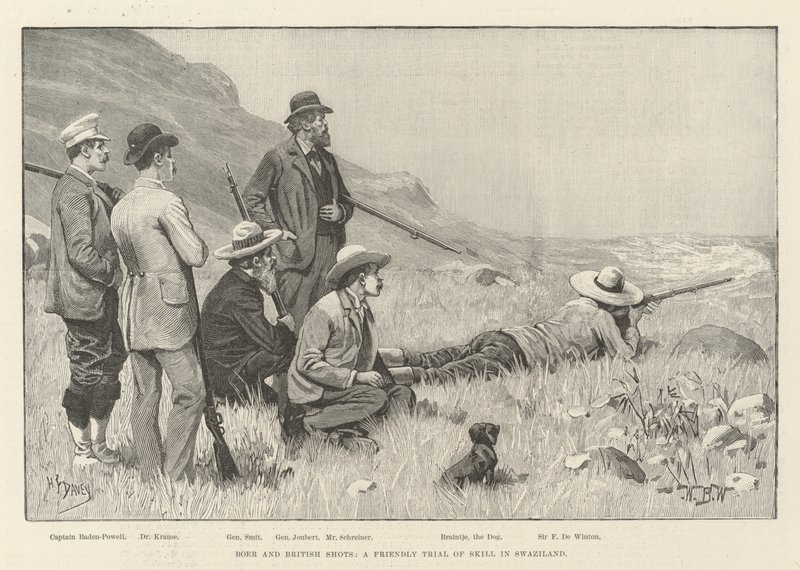 Boer e British Shots, um julgamento amigável de habilidade na Suazilândia de William Barnes Wollen