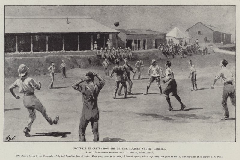 Futebol em Creta, como o soldado britânico se diverte de William Barnes Wollen