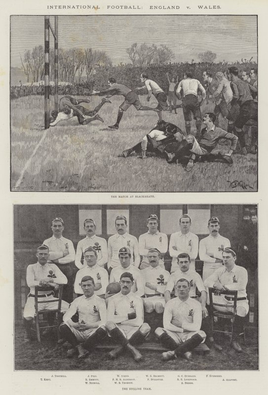 International Football, Inglaterra - País de Gales de William Barnes Wollen