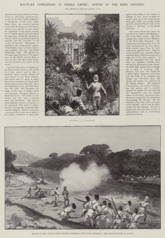 Operações militares em Serra Leoa, cenas no país de Kissi de William Barnes Wollen