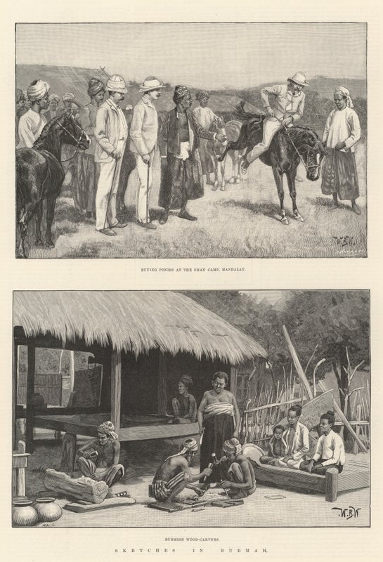Esboços em Burmah de William Barnes Wollen