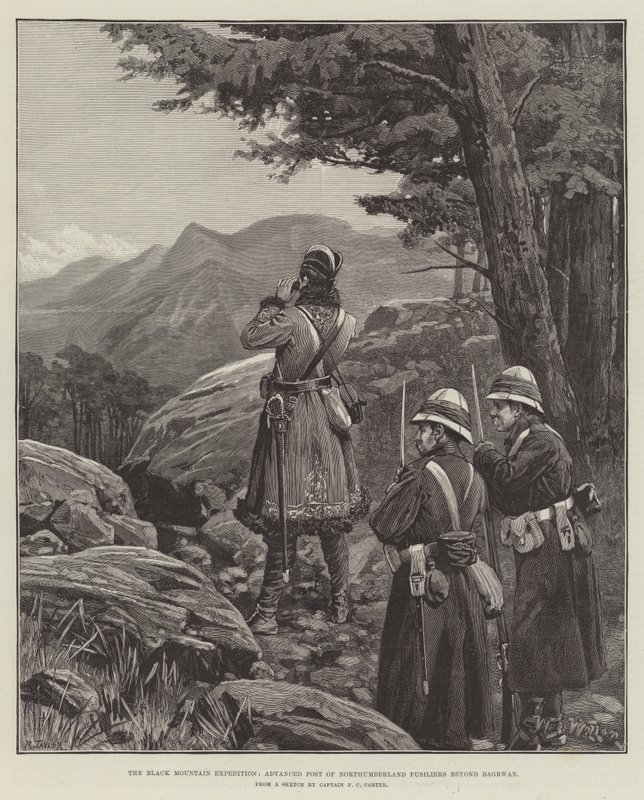 Expedição da Montanha Negra, Posto Avançado dos Fuzileiros de Northumberland, além de Bagrwan de William Barnes Wollen