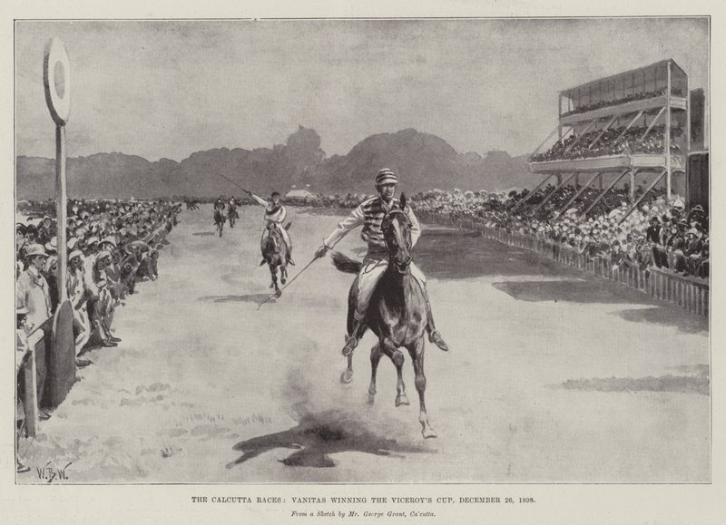 As corridas de Calcutá, Vanitas ganhando a Copa do vice-rei, 26 de dezembro de 1898 de William Barnes Wollen