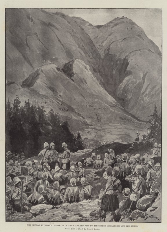 A Expedição Chitral, Ataque da Passagem de Malakand pelos Highlanders de Gordon e os Guias de William Barnes Wollen