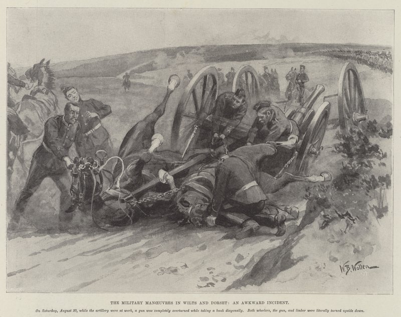 As manobras militares em Wilts e Dorset, um incidente inábil de William Barnes Wollen