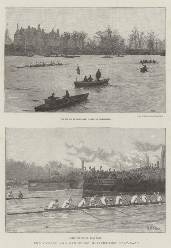 A corrida de barcos das universidades de Oxford e Cambridge de William Barnes Wollen