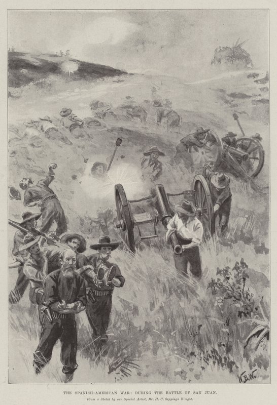 A Guerra Hispano-Americana, durante a Batalha de San Juan de William Barnes Wollen