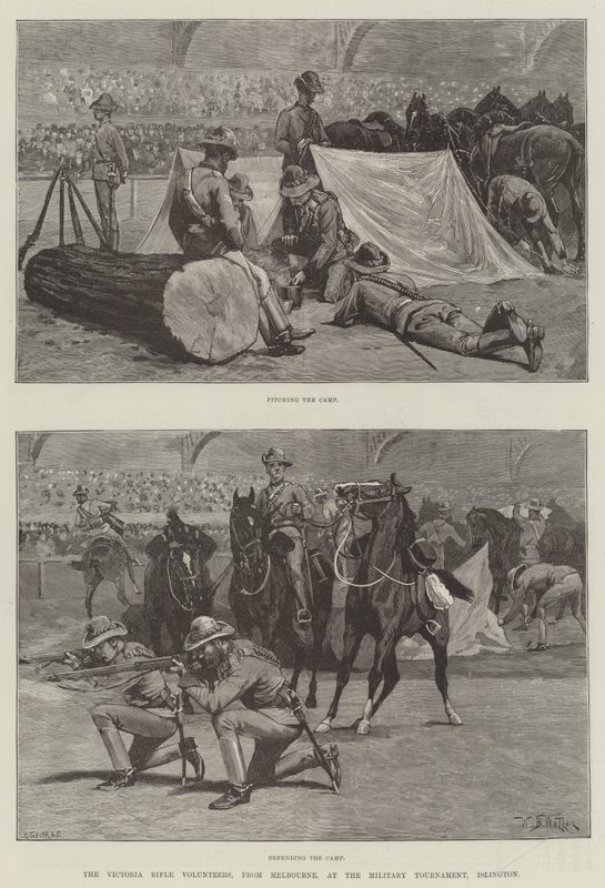 O Victoria Rifle Volunteers, de Melbourne, no Torneio Militar de Islington de William Barnes Wollen