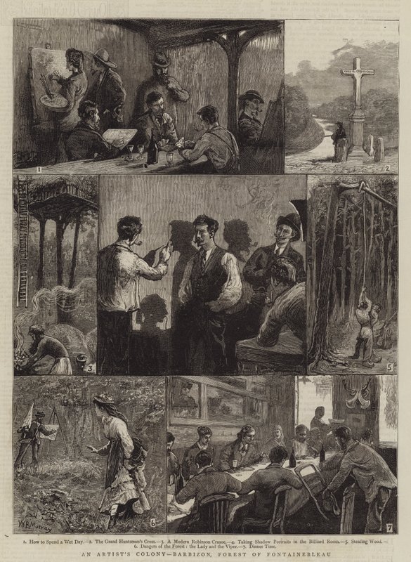 Uma colônia de artistas, Barbizon, Floresta de Fontainebleau de William Bazett Murray