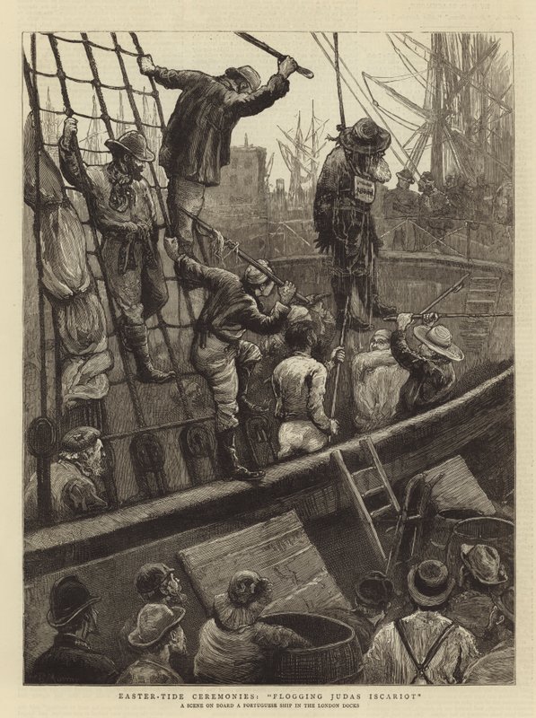 Cerimônias de Maré de Páscoa, Flogging Judas Iscariotes de William Bazett Murray